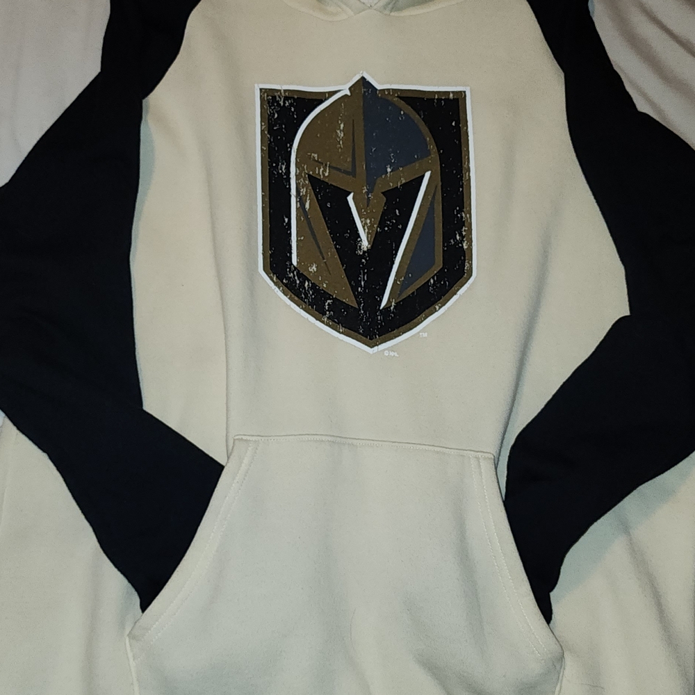 Fanatics Golden Knights Cream Hoodie with Black Sleeves